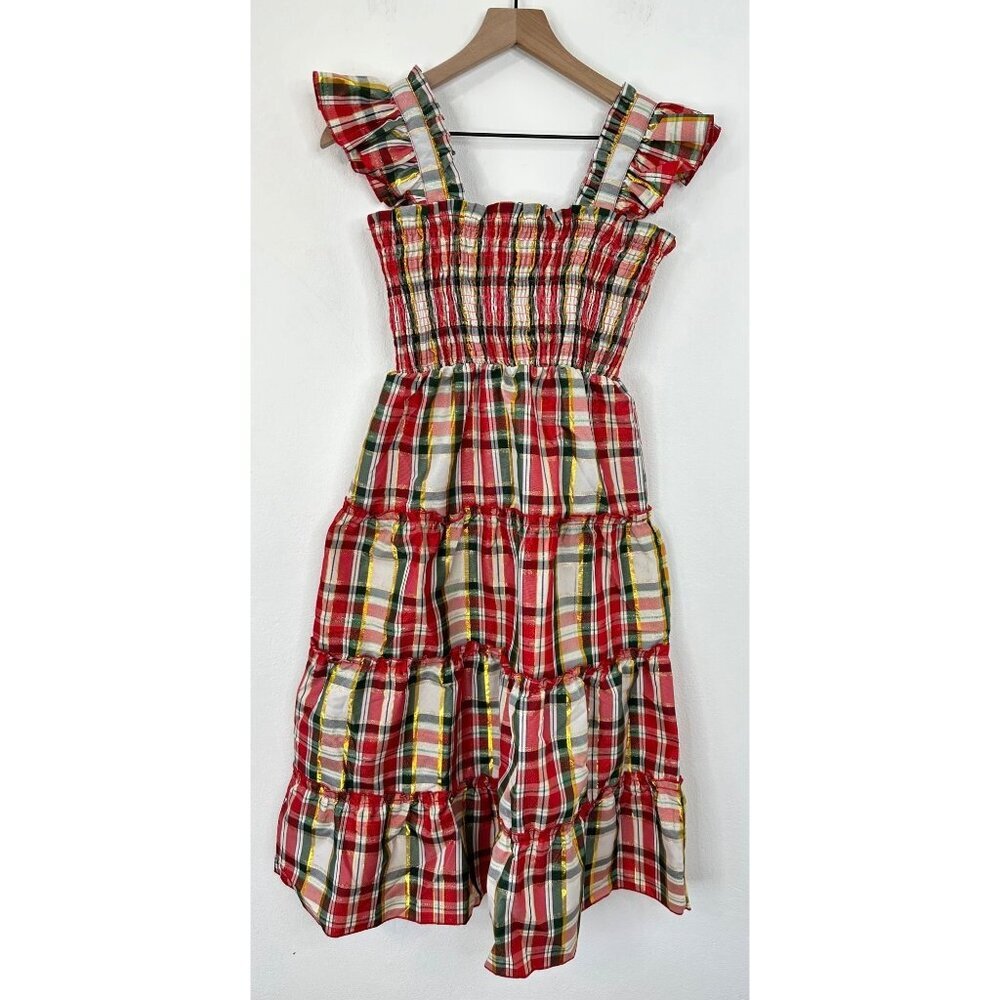 By & By Girl Sleeveless Ruffled Plaid Maxi Dress Girls 14 Holiday Christmas meta